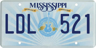 MS license plate LDL521