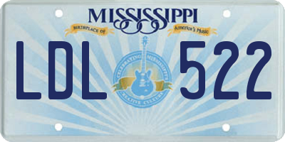 MS license plate LDL522