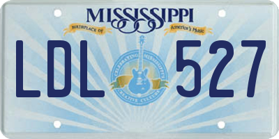 MS license plate LDL527