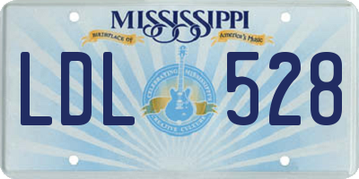 MS license plate LDL528