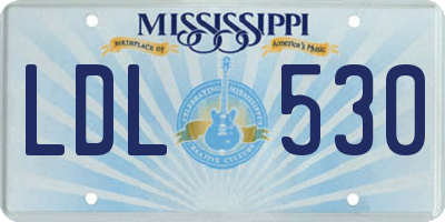 MS license plate LDL530