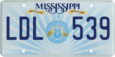 MS license plate LDL539