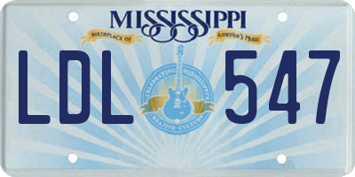 MS license plate LDL547