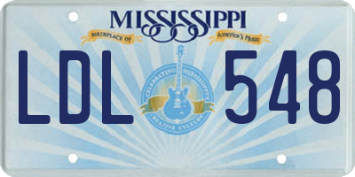 MS license plate LDL548
