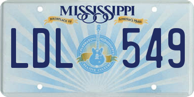 MS license plate LDL549