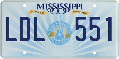 MS license plate LDL551