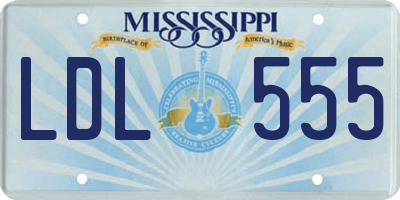 MS license plate LDL555