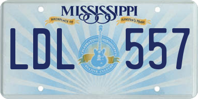 MS license plate LDL557