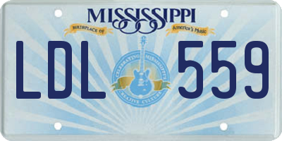 MS license plate LDL559