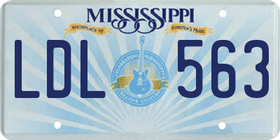 MS license plate LDL563