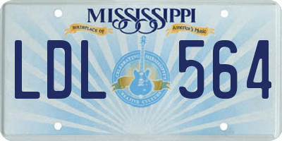MS license plate LDL564