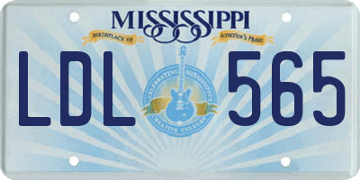 MS license plate LDL565