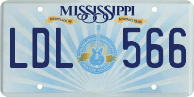 MS license plate LDL566
