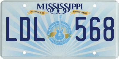 MS license plate LDL568