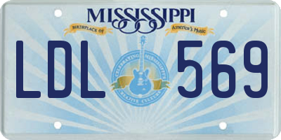 MS license plate LDL569