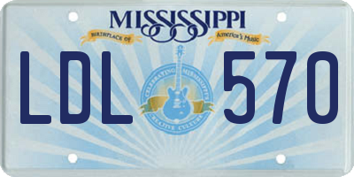 MS license plate LDL570