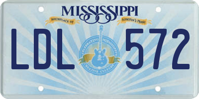 MS license plate LDL572