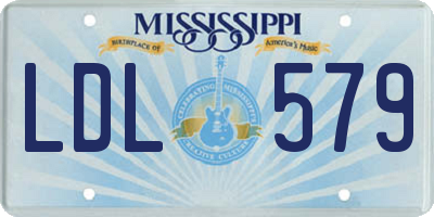 MS license plate LDL579