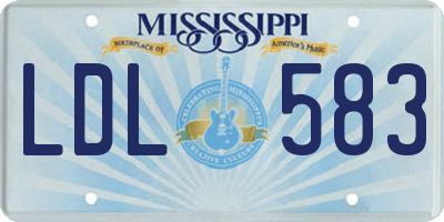 MS license plate LDL583