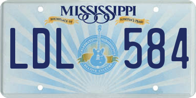 MS license plate LDL584