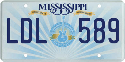 MS license plate LDL589