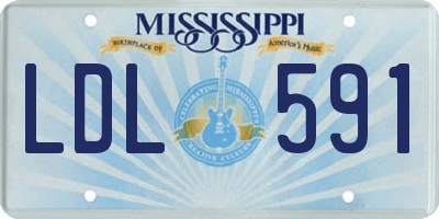 MS license plate LDL591