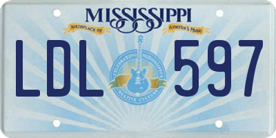 MS license plate LDL597