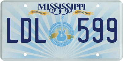 MS license plate LDL599