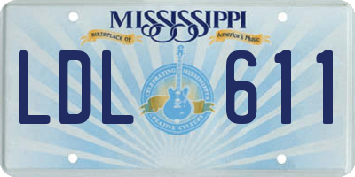 MS license plate LDL611