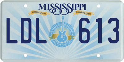 MS license plate LDL613