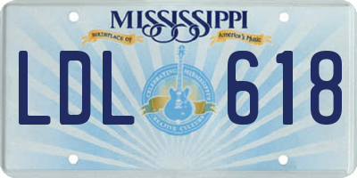 MS license plate LDL618
