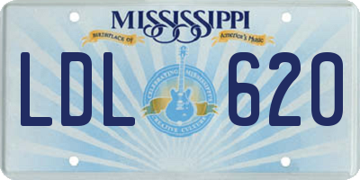 MS license plate LDL620