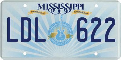 MS license plate LDL622