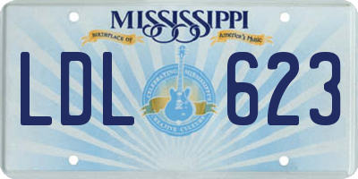 MS license plate LDL623