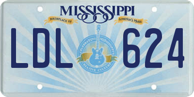 MS license plate LDL624