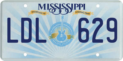 MS license plate LDL629