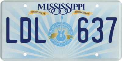 MS license plate LDL637