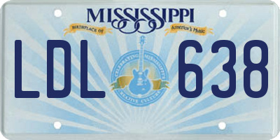 MS license plate LDL638