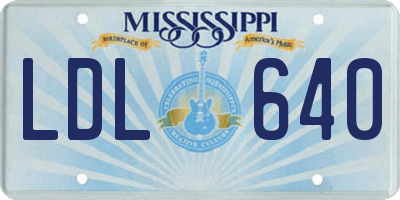 MS license plate LDL640