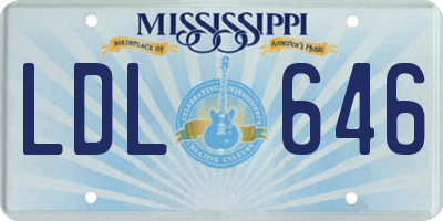 MS license plate LDL646