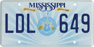 MS license plate LDL649