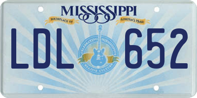 MS license plate LDL652