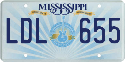 MS license plate LDL655