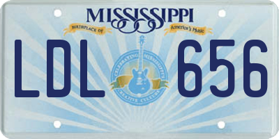 MS license plate LDL656