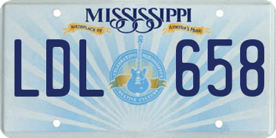 MS license plate LDL658