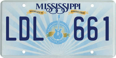 MS license plate LDL661