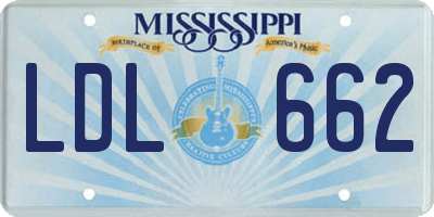 MS license plate LDL662
