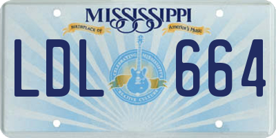 MS license plate LDL664