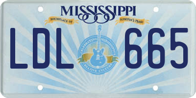 MS license plate LDL665