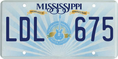 MS license plate LDL675